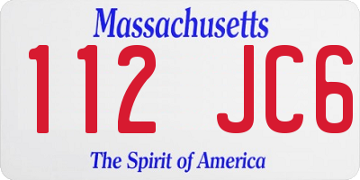MA license plate 112JC6
