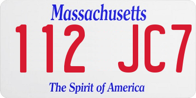 MA license plate 112JC7