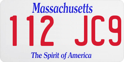 MA license plate 112JC9