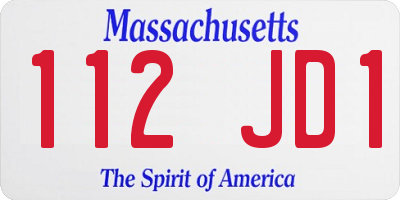 MA license plate 112JD1