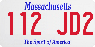 MA license plate 112JD2