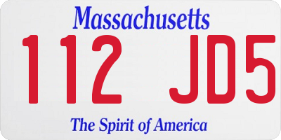 MA license plate 112JD5