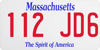 MA license plate 112JD6