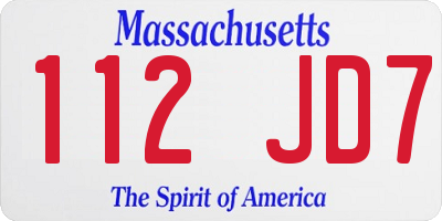 MA license plate 112JD7
