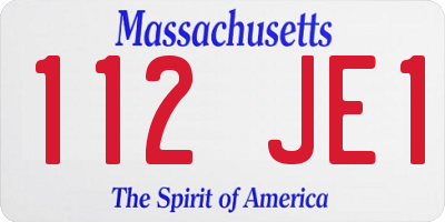 MA license plate 112JE1