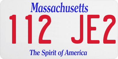 MA license plate 112JE2