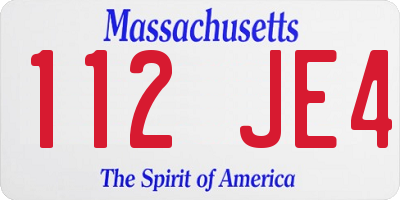MA license plate 112JE4