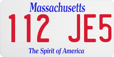 MA license plate 112JE5
