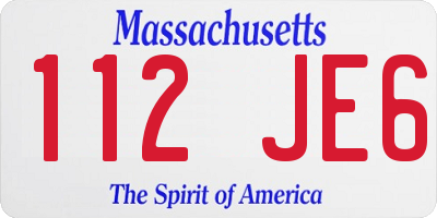 MA license plate 112JE6