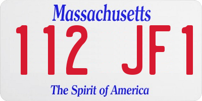 MA license plate 112JF1
