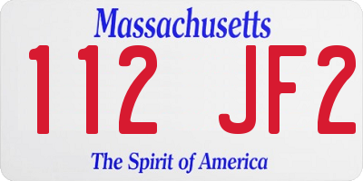 MA license plate 112JF2