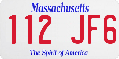 MA license plate 112JF6