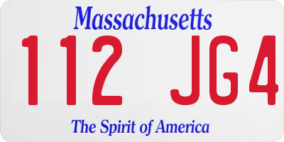 MA license plate 112JG4