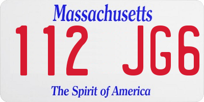 MA license plate 112JG6