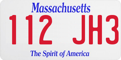 MA license plate 112JH3