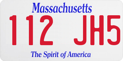 MA license plate 112JH5