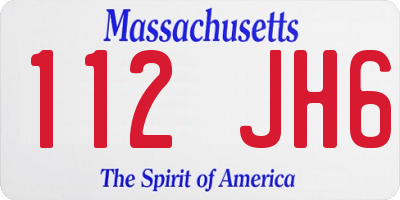 MA license plate 112JH6