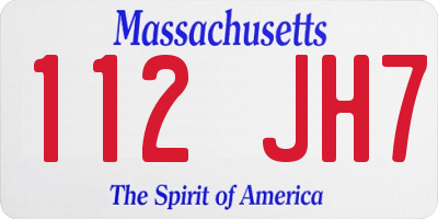 MA license plate 112JH7