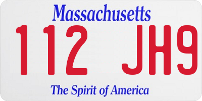 MA license plate 112JH9