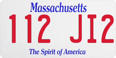 MA license plate 112JI2