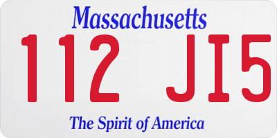 MA license plate 112JI5