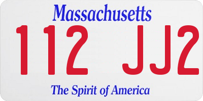 MA license plate 112JJ2