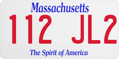 MA license plate 112JL2
