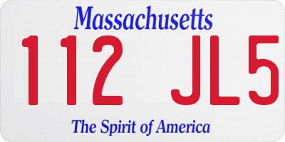 MA license plate 112JL5