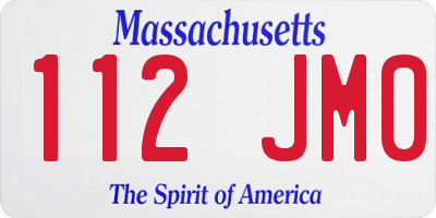 MA license plate 112JM0
