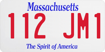 MA license plate 112JM1