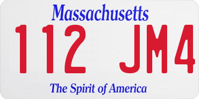 MA license plate 112JM4