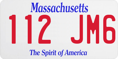 MA license plate 112JM6