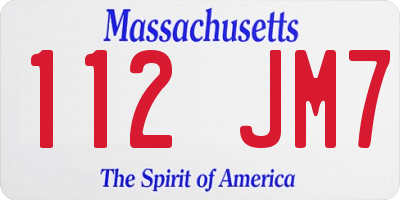 MA license plate 112JM7