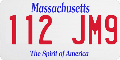 MA license plate 112JM9