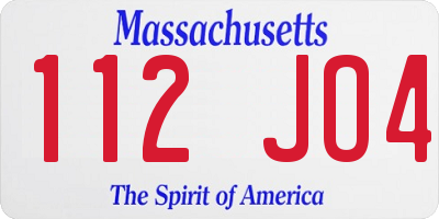 MA license plate 112JO4