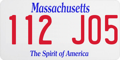 MA license plate 112JO5