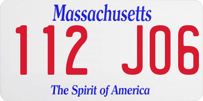 MA license plate 112JO6