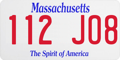 MA license plate 112JO8