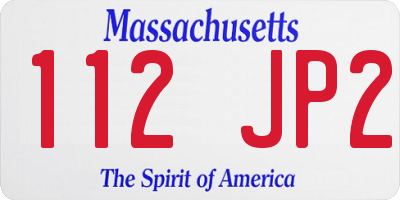 MA license plate 112JP2
