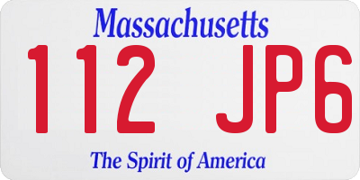 MA license plate 112JP6
