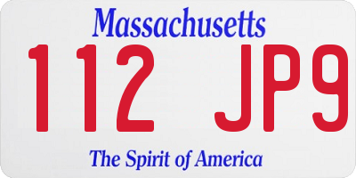 MA license plate 112JP9