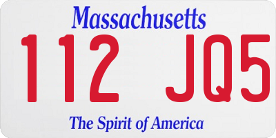 MA license plate 112JQ5