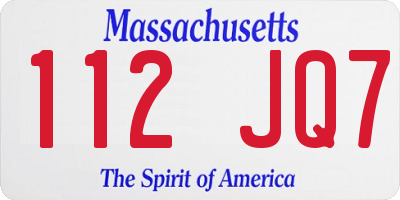 MA license plate 112JQ7