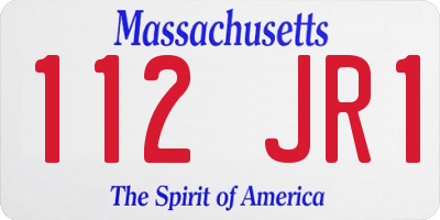 MA license plate 112JR1