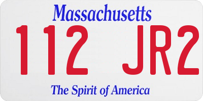 MA license plate 112JR2