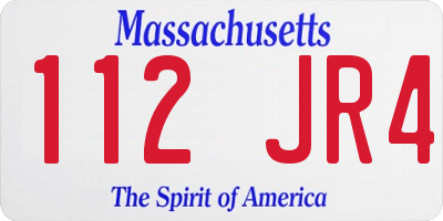 MA license plate 112JR4