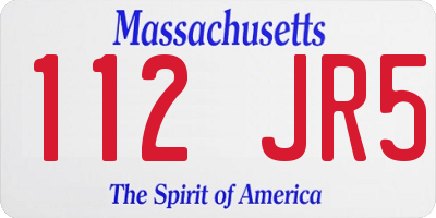 MA license plate 112JR5