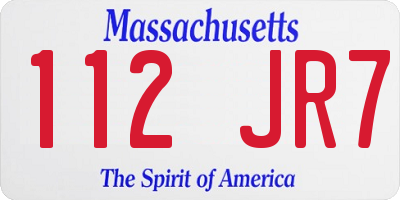 MA license plate 112JR7