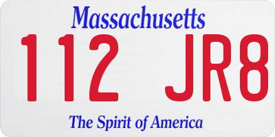 MA license plate 112JR8
