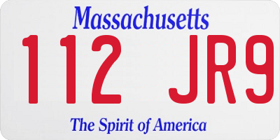 MA license plate 112JR9
